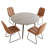 Modern Kitchen Dining Set, 43'' to 60'' Extendable Dining Table with 32.8"H Upholstered Dining Chairs for 4 Person-118554291-118554296