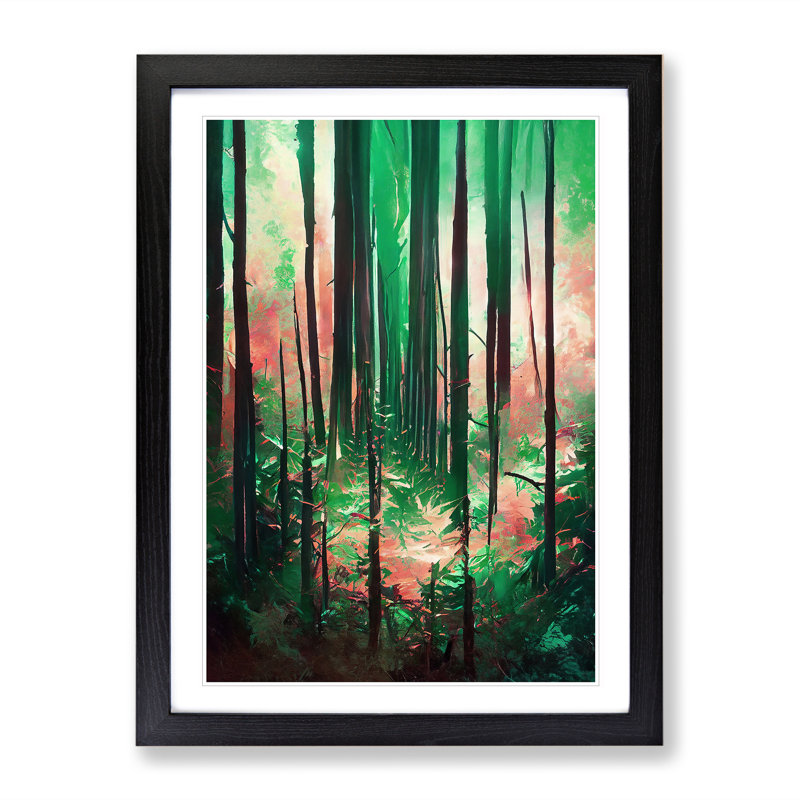 Forest Composition No.5 Abstract - Single Picture Frame Print, 64cm H x 46cm W, Black
