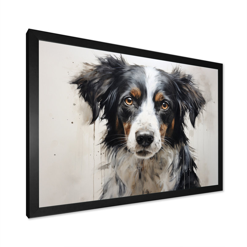 Dog Faithful Companion I - imprimé, Cadre simple noir, H 16 po x l 32 po x P 1 po