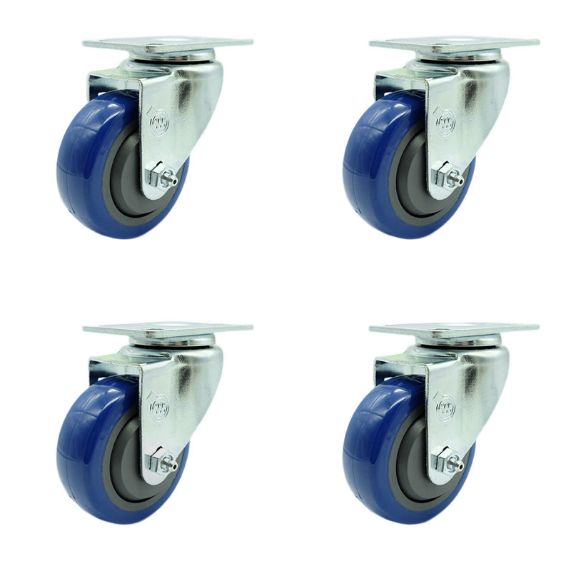Polyurethane Swivel Caster, Blue