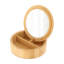 Boîte ronde en bambou avec couvercle miroir