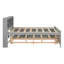 Lit plateforme double avec tête de lit, ports USB, 3 tiroirs et lit gigogne simple, gris-168542387-168542412