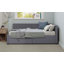 Lit de coin en L de style moderne avec lit simple en lin et deux tiroirs de rangement-908087456