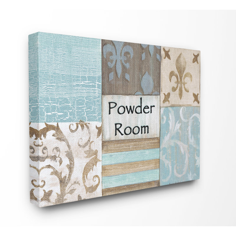 «Fleur de Lis Powder Room», impression sur toile tendue, H 16 po x l 20 po, Toile tendue