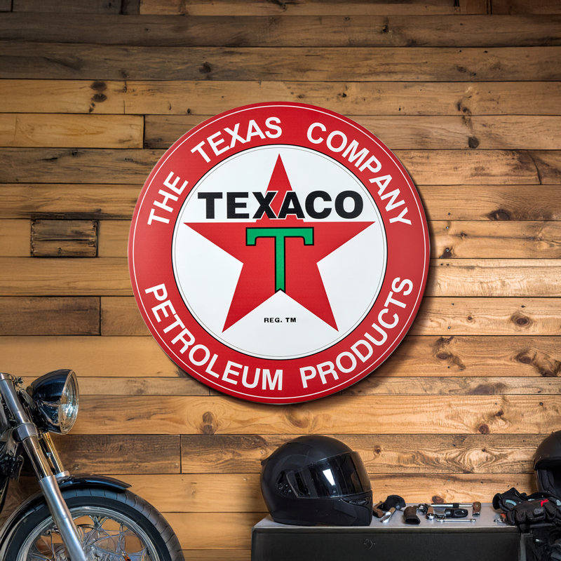 American Art Decor Texaco Petroleum Metal Sign 30" - Vintage Wall Art Classic Home Decor