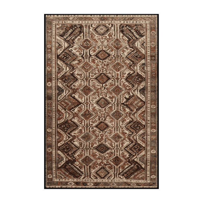 Machine Washable Turkish Brown Area Rug, Runner 2' x 5'