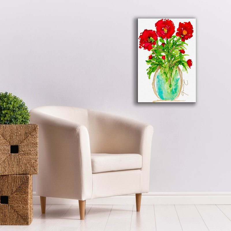 Art mural sur toile Winston Porter «Happy Peony» par Lovitude, H 26 po x l 18 po x P 0,75 po