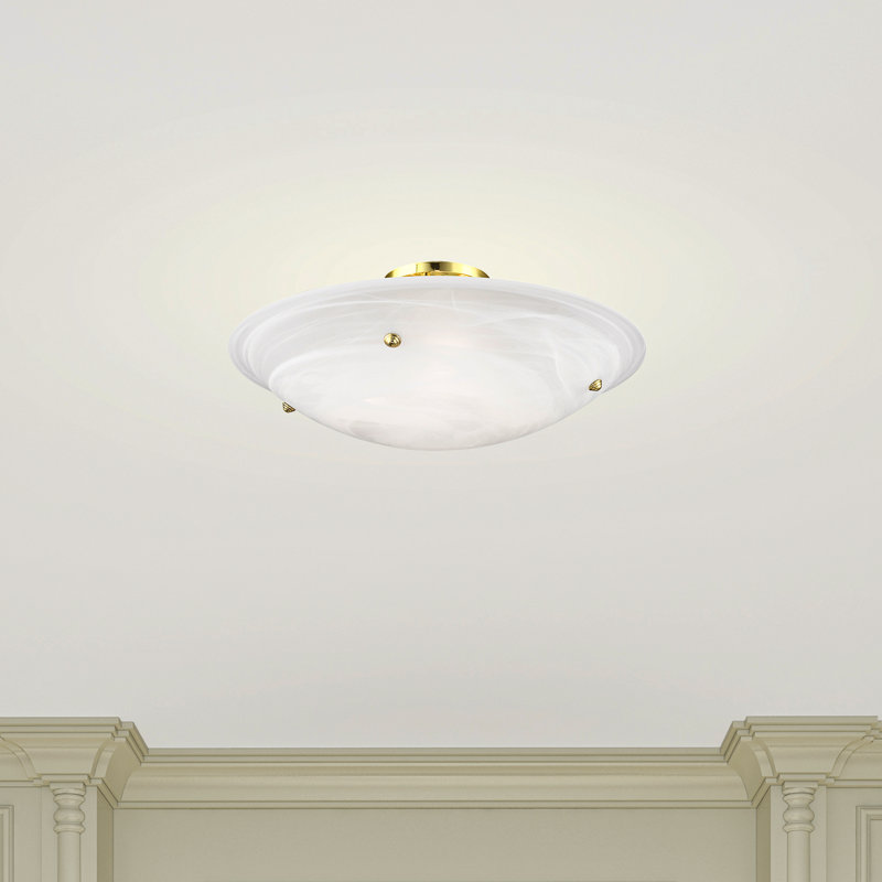Plafonnier semi-encastré 4 lumières 24 po Aneudi, Laiton poli