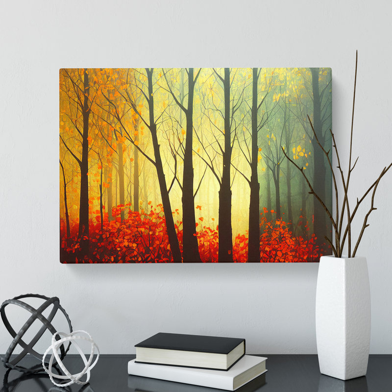 Soulful Autumn Forest - Wrapped Canvas, 50cm H x 76cm W x 3cm D
