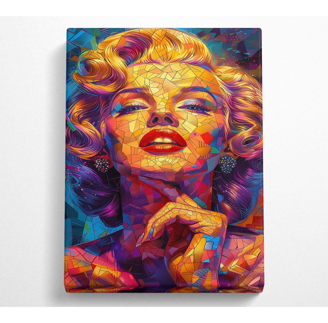 Abstraktes Mosaik Marilyn Monroe - Kunstdrucke ohne Rahmen auf Leinwand