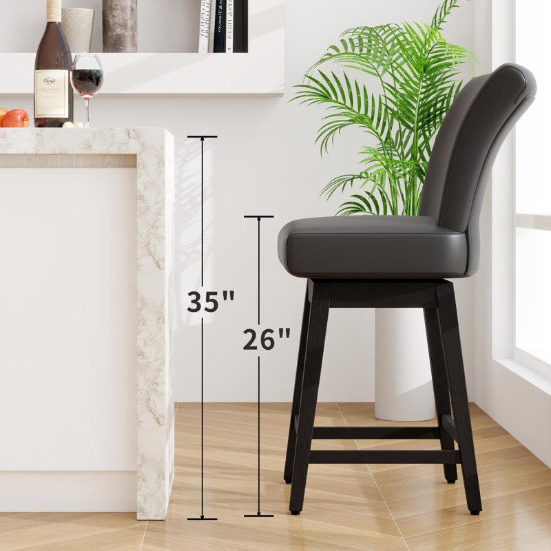 Swivel Counter & Bar Stool, Black, 6