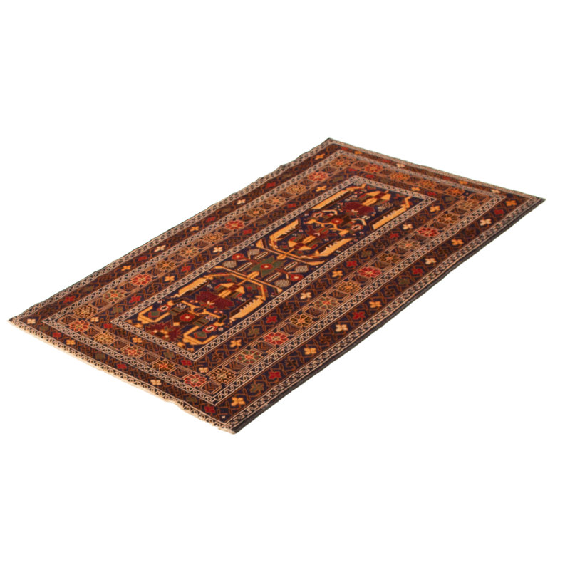 Tapis bleu foncé 3 pi 8 po x 6 pi 4 po Monsour