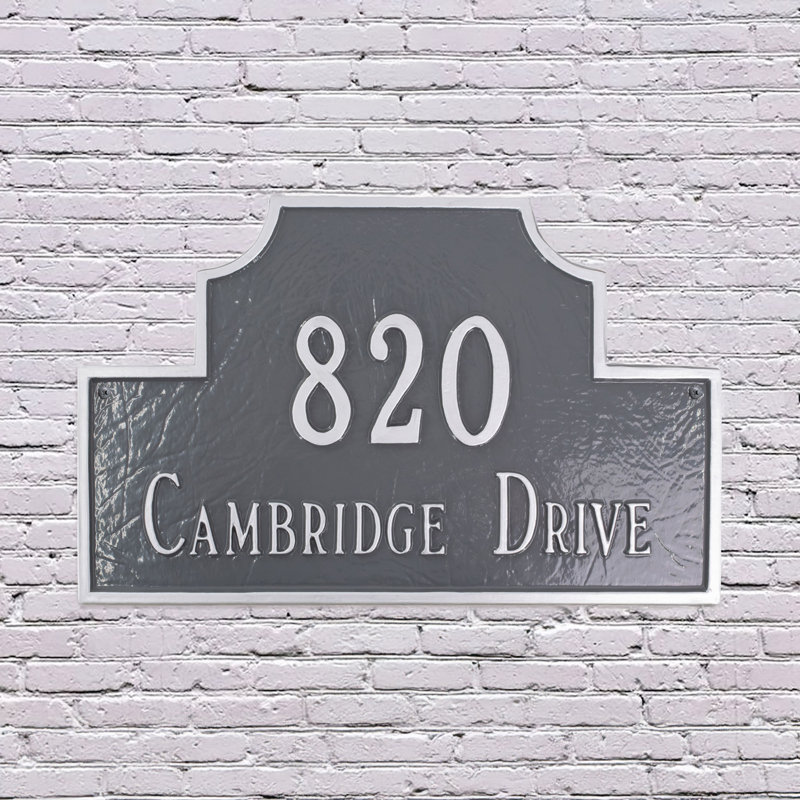 Plaque d’adresse murale sur 2 lignes beckford, Noir / or