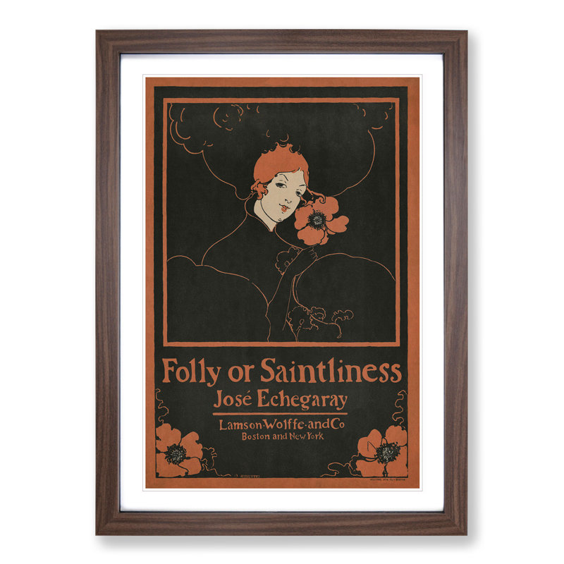 Folly or Saintliness by Ethel Reed - Framed Print, 36cm H x 27cm W x 2cm D, Walnut Framed