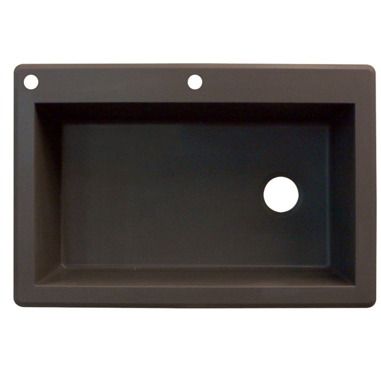 Radius 33'' L Single Bowl Granite Kitchen Sink, 2 hole, Espresso