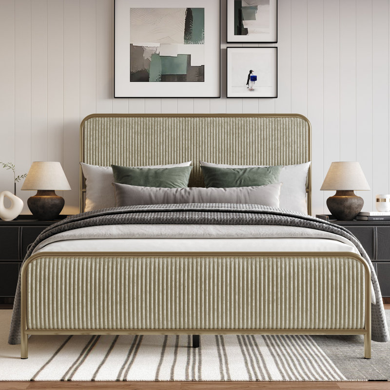 Parma Panel Bed, Metallic Gold, Twin