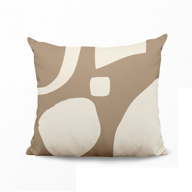 Coussin intérieur / extérieur en polyester filé Lara, Blanc cassé, 17 po x 17 po
