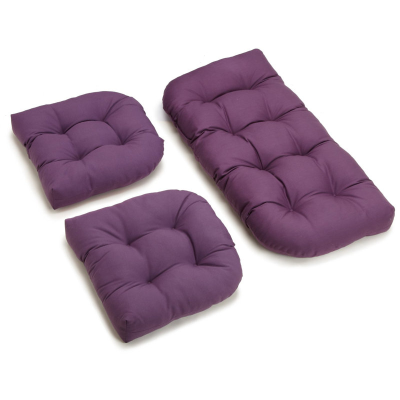 Indoor 5'' Loveseat Seat Cushion, Raisin