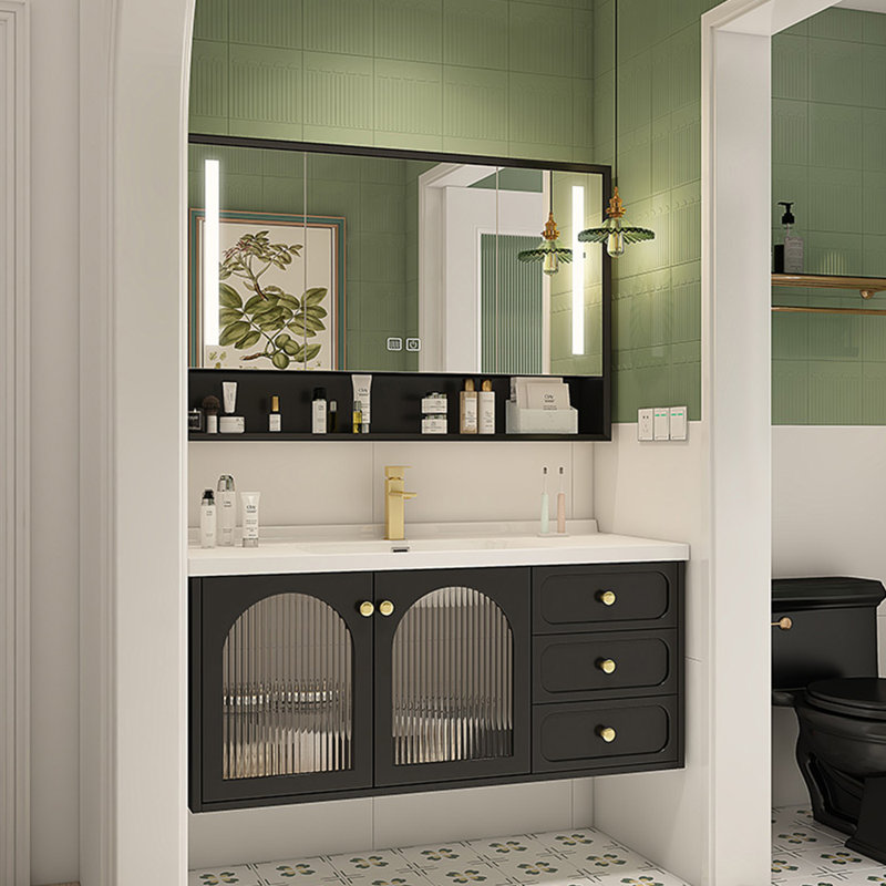 Armoire de salle de bain de style minimaliste rétro français