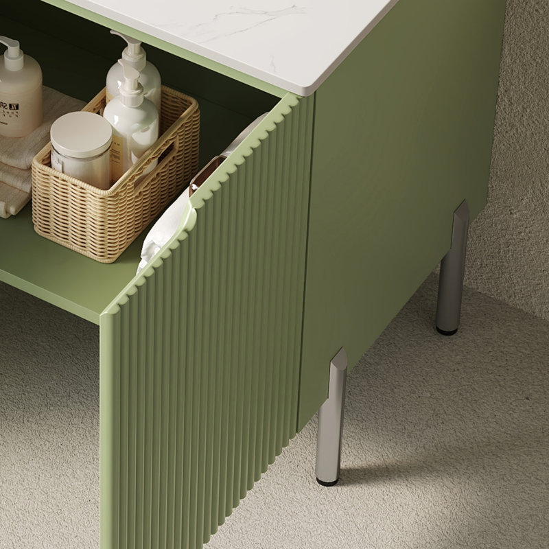 Élégant meuble-lavabo autoportant en céramique pour salle de bain moderne