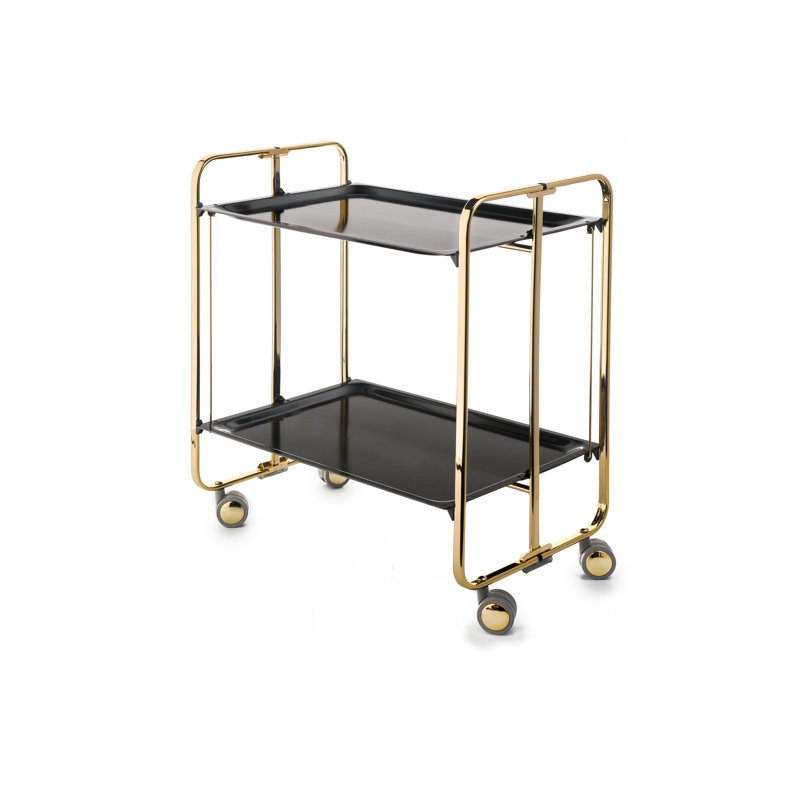 Yates Serving Cart, Black, Gold