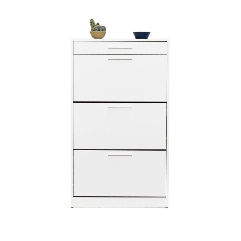 18 Pair Flip Down Shoe Storage, Diamond White