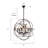 6-light Bronze Open Cage Globe Pendant With Crystal Accents