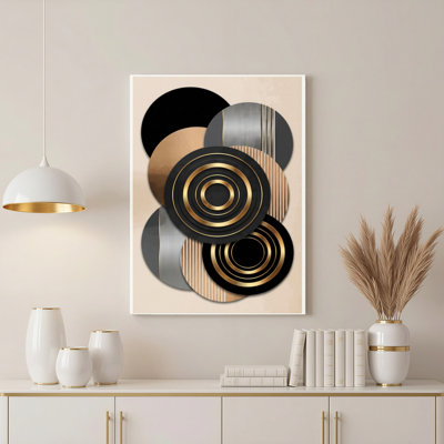 Gallery Wrap，Canvas Wall Art for Living Room, Bedroom, Office or Entryway – Decorative Wall Decor with Abstract Circles