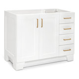ARIEL TAYLOR 42 IN. LEFT OFFSET SINGLE SINK BASE CABINET IN GREY