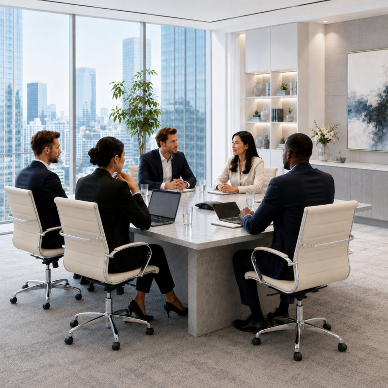 Fauteuil de bureau à dossier moyen en faux cuir Mulkey, Brun clair