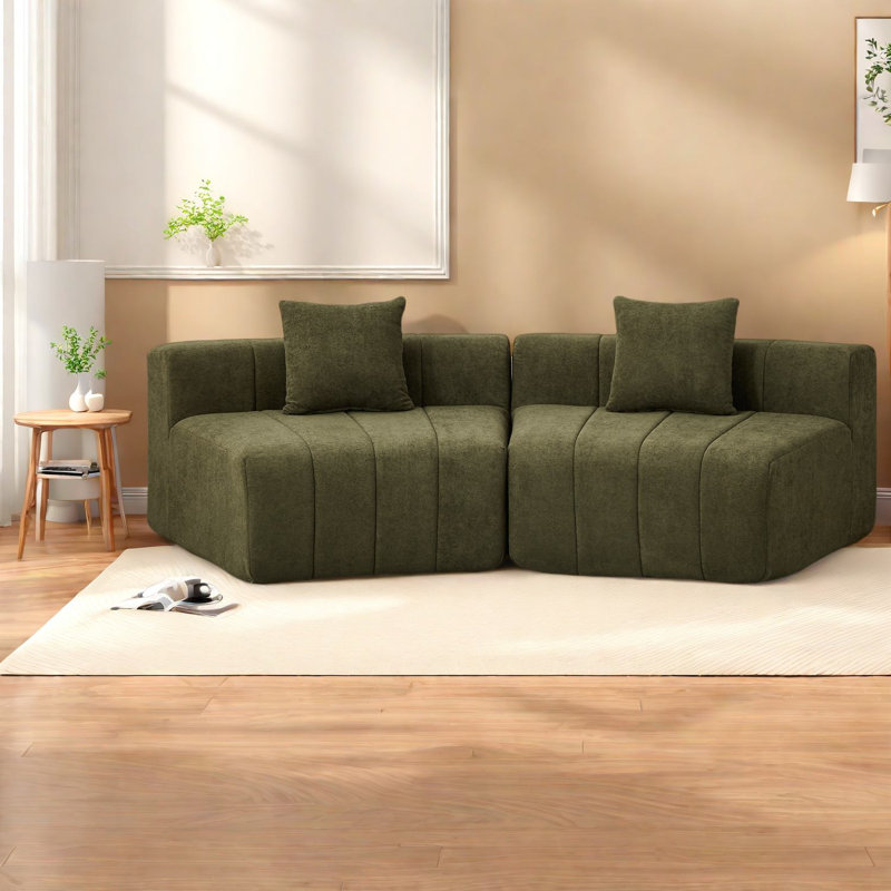 Canapés courbés contemporains en chenille pour la maison et le bureau