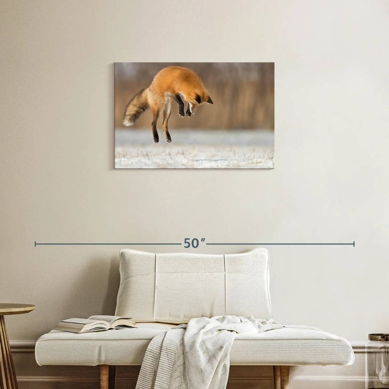 Jumping Red Fox, 20" H x 30" W