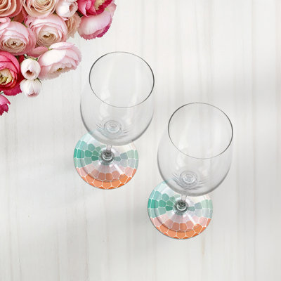 Sous-verres ronds en cuir Mosaico Portofino