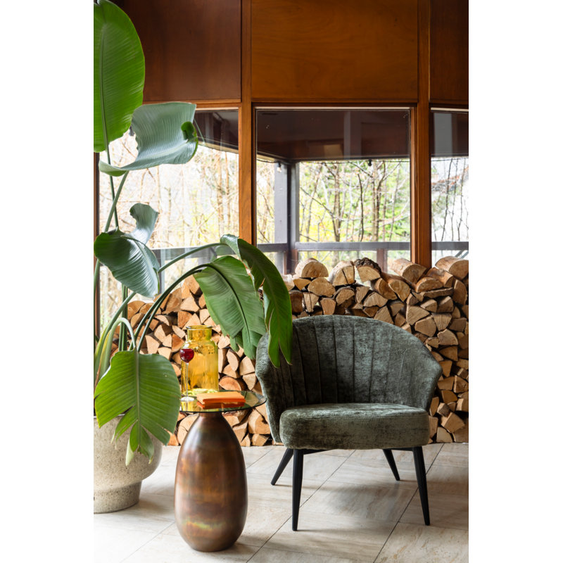 Georgia Barrel Chair, 17"H x 22"W x 20"D, Brown