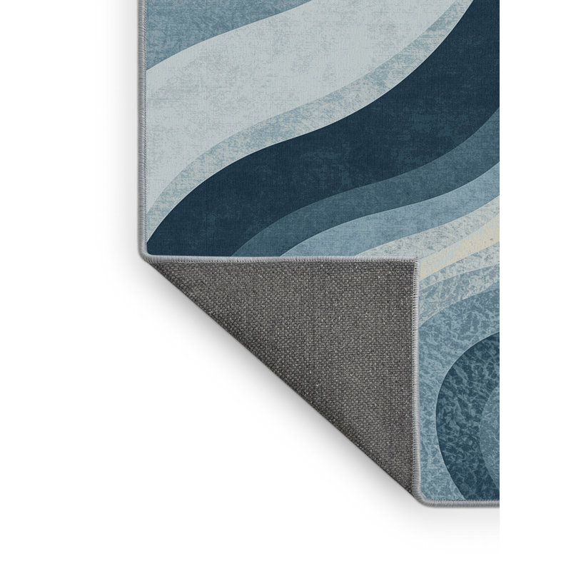 Tapis gris moelleux et moelleux à motif abstrait moderne et élégant Eatman, 6 X 9