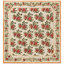 1890 Ivory Red Rose Vines Antique English Needlepoint Carpet 6'10"x7'6" Wool Rug