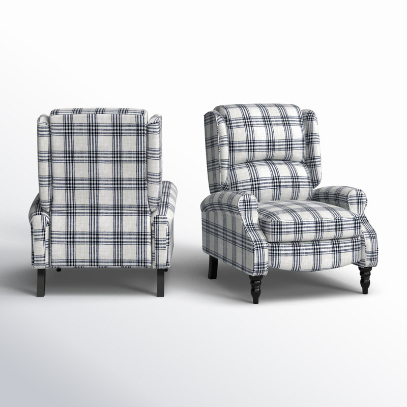 Brody 31" Wide Manual Standard Recliner, Plaid Black