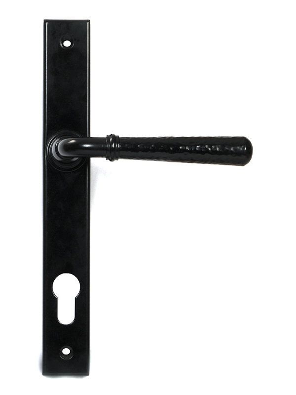 Hammered Newbury Multipoint Lock Door Handle, Black