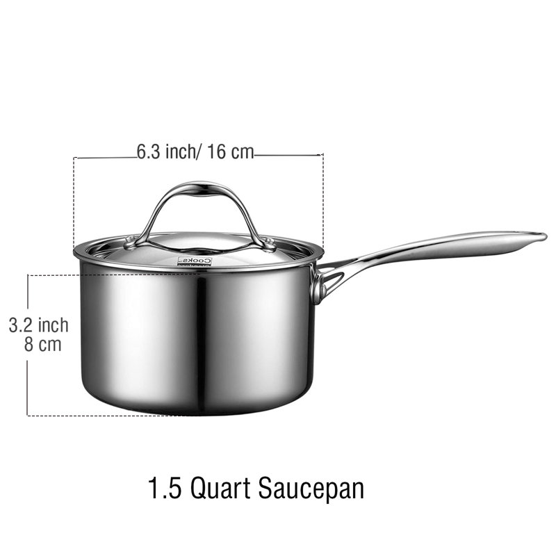 Cooks Standard Multi-Ply Full Clad Stainless Steel Saucepan with Lid