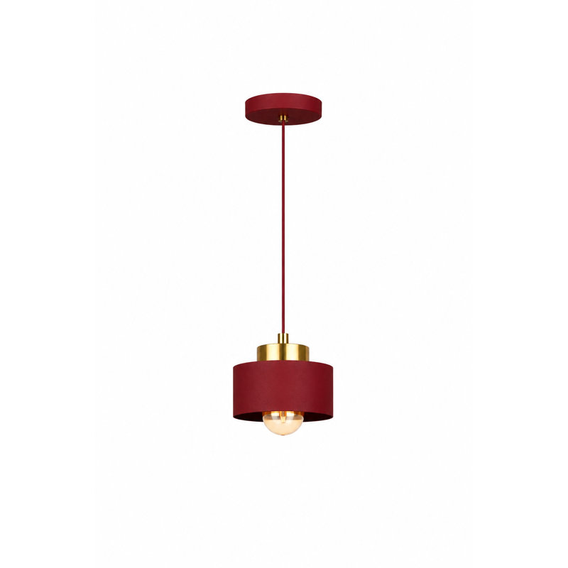 Simply Wine 1-light Pendant, 12, Burgundy/Gold, 1