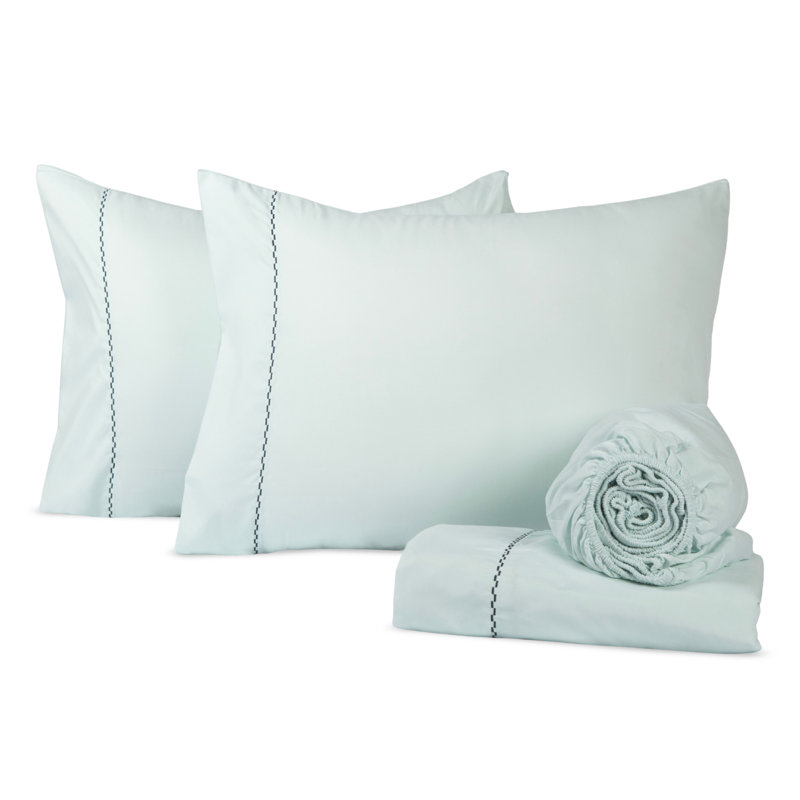 1800 Series Double Brushed Microfiber Full Aqua Blue Sheet Set, Aqua Blue, Full Sheet Set with 2 Pillowcases