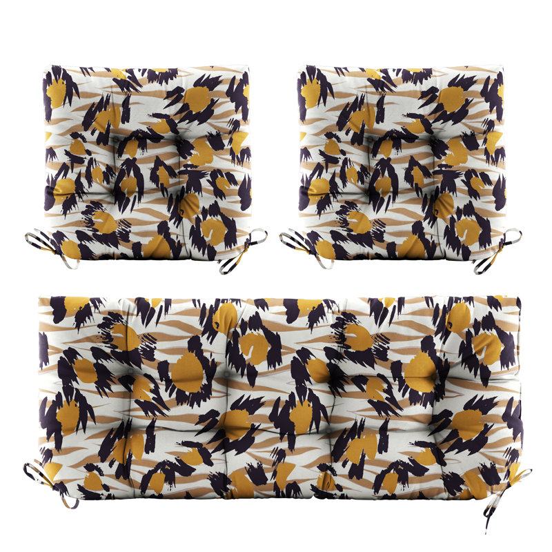 Outdoor 5'' Seat / Back Cushion, White Floral 3