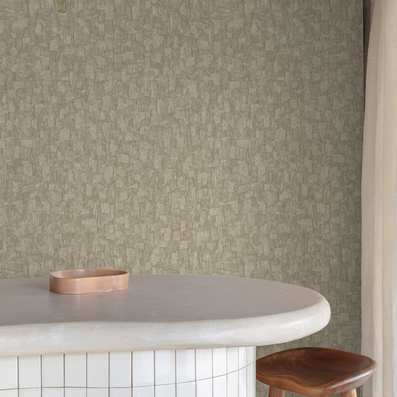 Surfaces Collection Bark Texture Wallpaper Roll, Beige