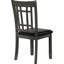 2 chaises d'appoint transitionnelles - gris moyen avec dossier noir et siège en mousse 2 pièces gris, dossier, sièges rembourrés pour plus de confort