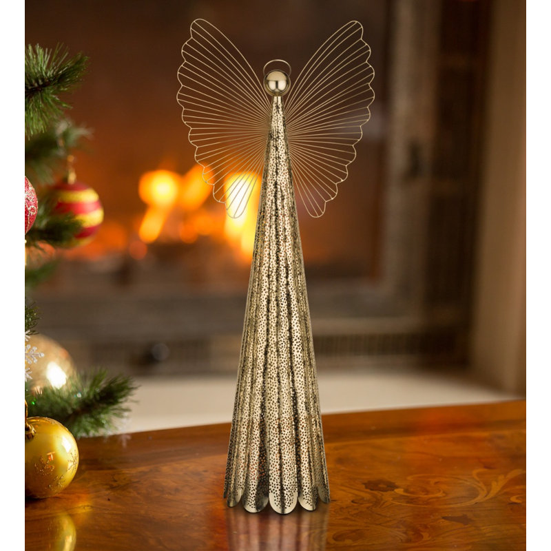 Décoration Contempo Angel, Doré, H 8,5 po x l 36,5 po x P 15,25 po