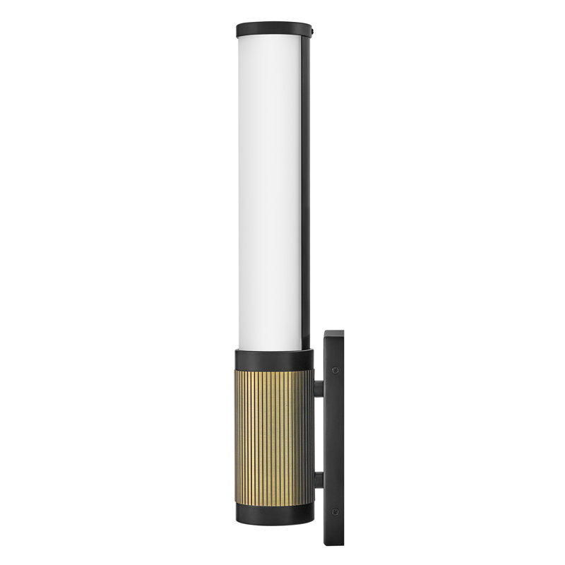 Dimmable LED Bath Sconce, Black/Lacquered Brass