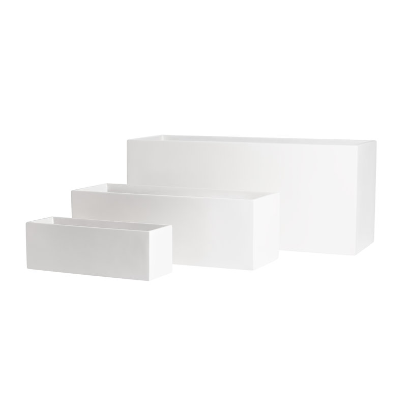 Bac à fleurs rectangulaire Cogburn Belmont, Blanc, H 12 po x l 36 po x P 12 po