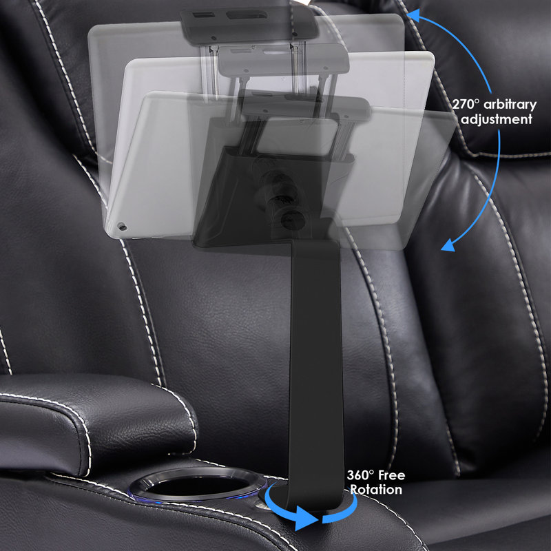 Support réglable pour tablette avec conception ergonomique et patins antidérapants compatibles avec les tablettes / tablettes de 7 à 13 pouces, rotation complète de 360 degrés, idéale pour les canapés de cinéma maison