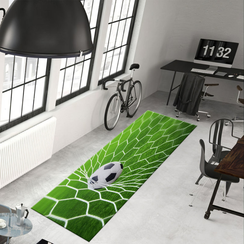 Stylish Non Woven Thin Type Printed Rug Featuring an Intricate Abstract Geometric Design Ideal for Adding an Artistic Touch to Any Room in Your Home