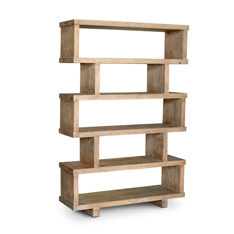 Chatham Square Geometric Bookcase, Rustic Gray Wash